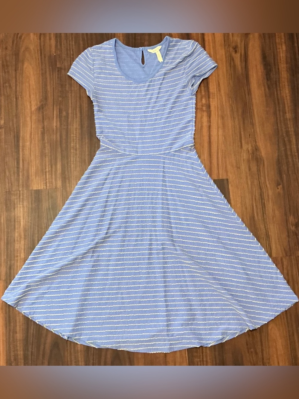 Matilda Jane Girls Blue Cream Striped High-Low Maxi Dress Size 7/8 XS NWT